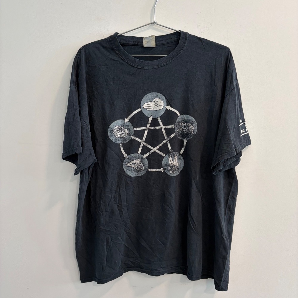 Gildan Mens‎ Rock Paper Scissors Lizard Spock Graphic T-Shirt Black XL Oomba